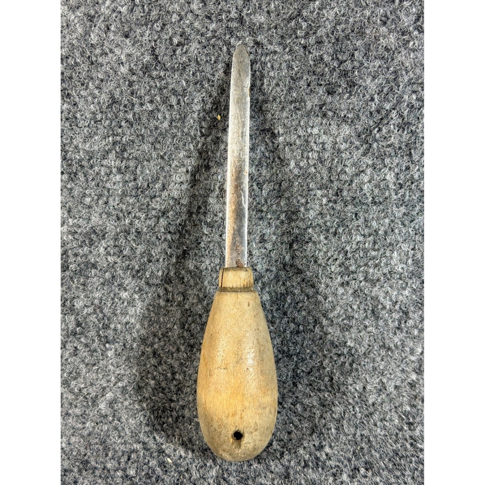 Vintage C.D. Brid Wood Handle Awl Leatherworking Hand Tool Antique